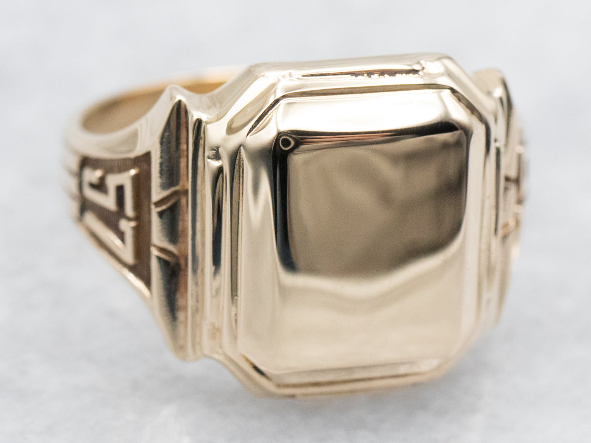 Retro Plain Signet Ring