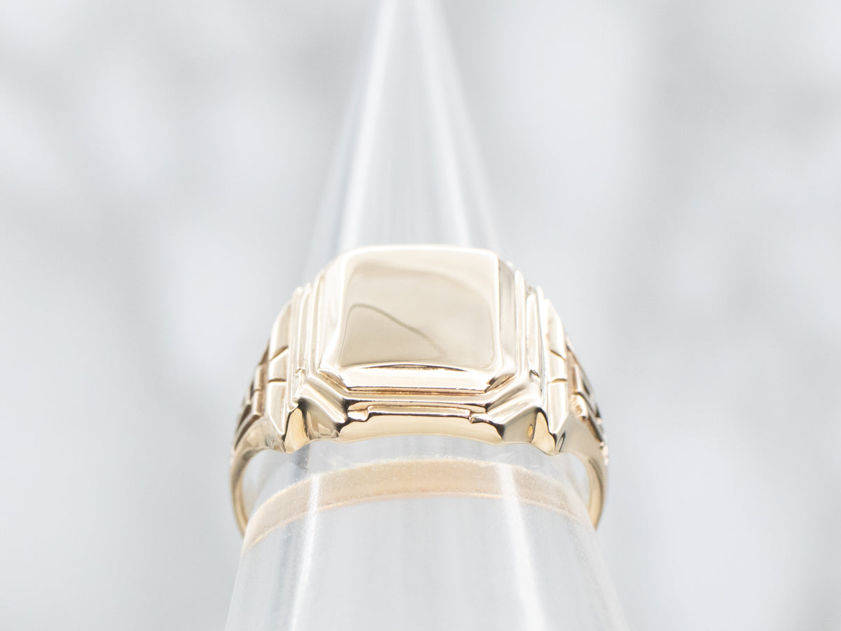 Retro Plain Signet Ring