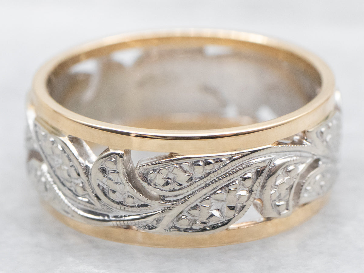 Openwork Scrolling Pattern Wedding Band