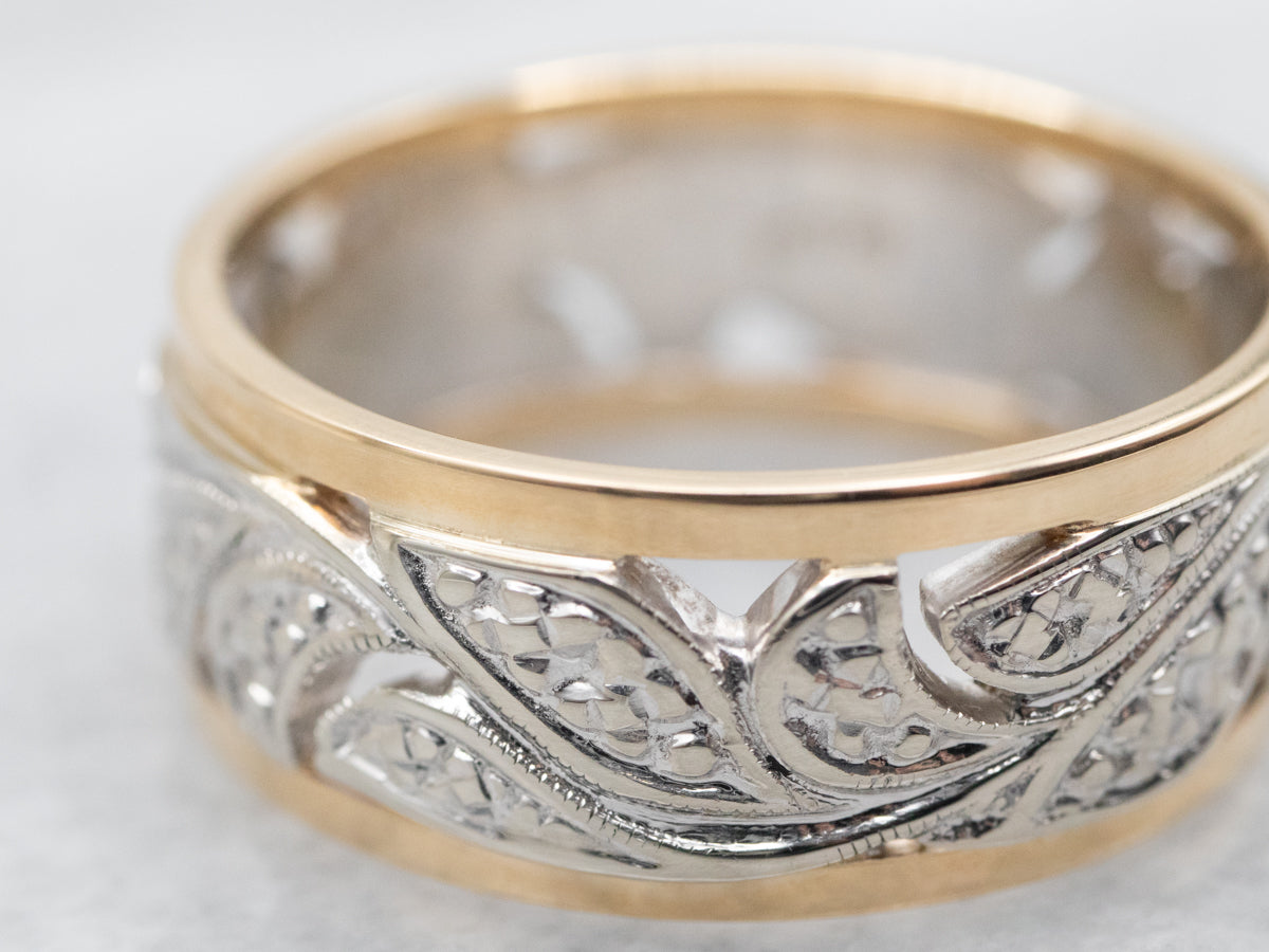 Openwork Scrolling Pattern Wedding Band