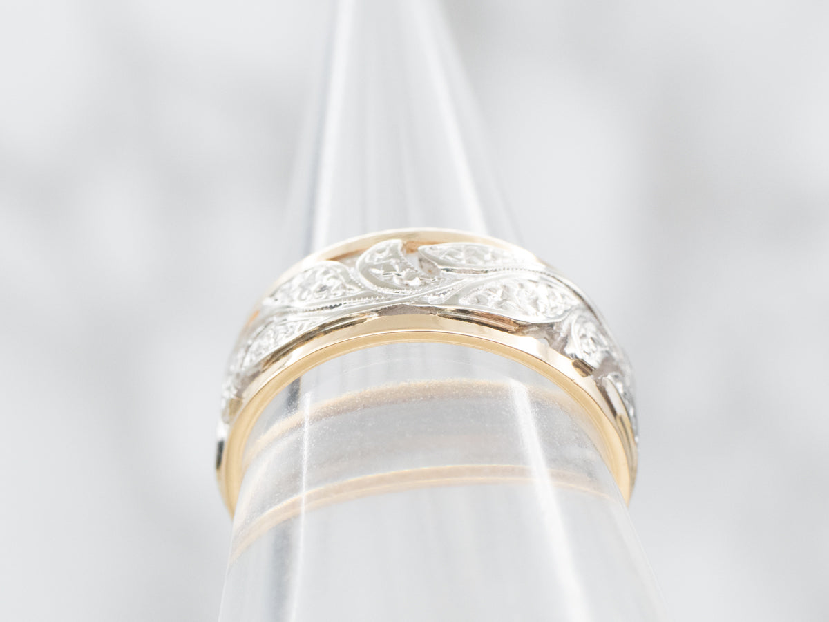 Openwork Scrolling Pattern Wedding Band