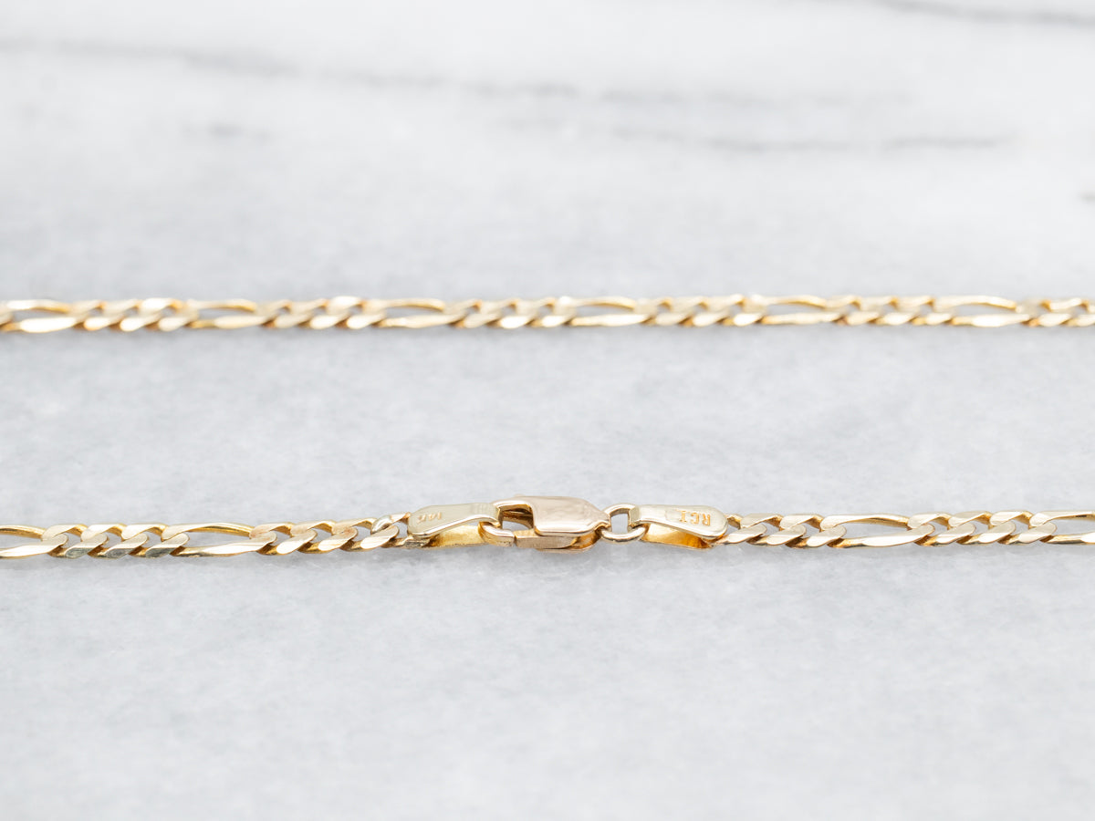 Yellow 14K Gold Figaro Chain