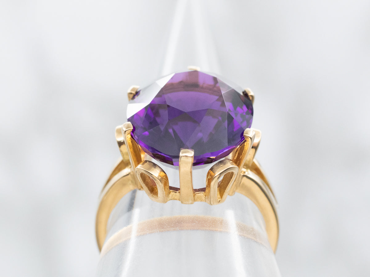 Vintage Amethyst Solitaire Cocktail Ring