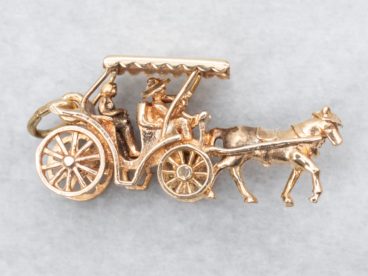 Bermuda Gold Horse and Carriage Charm