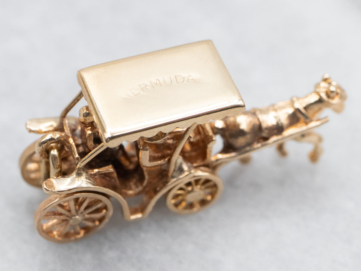 Bermuda Gold Horse and Carriage Charm