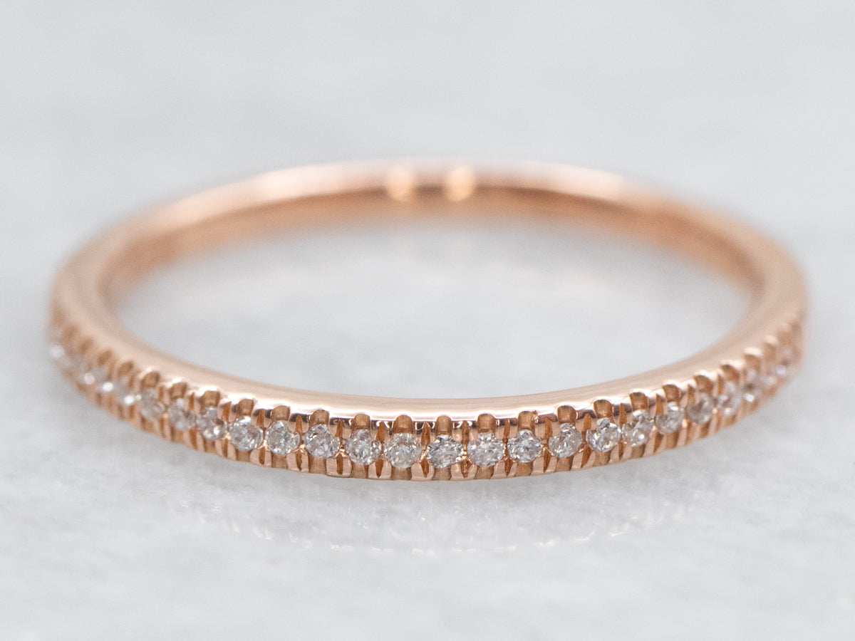 Thin Diamond Rose Gold Band