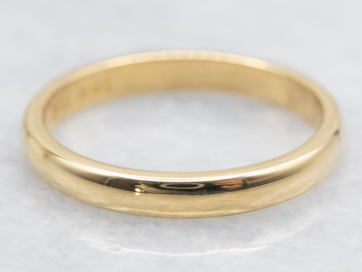 Simple Plain 18-Karat Gold Wedding Band