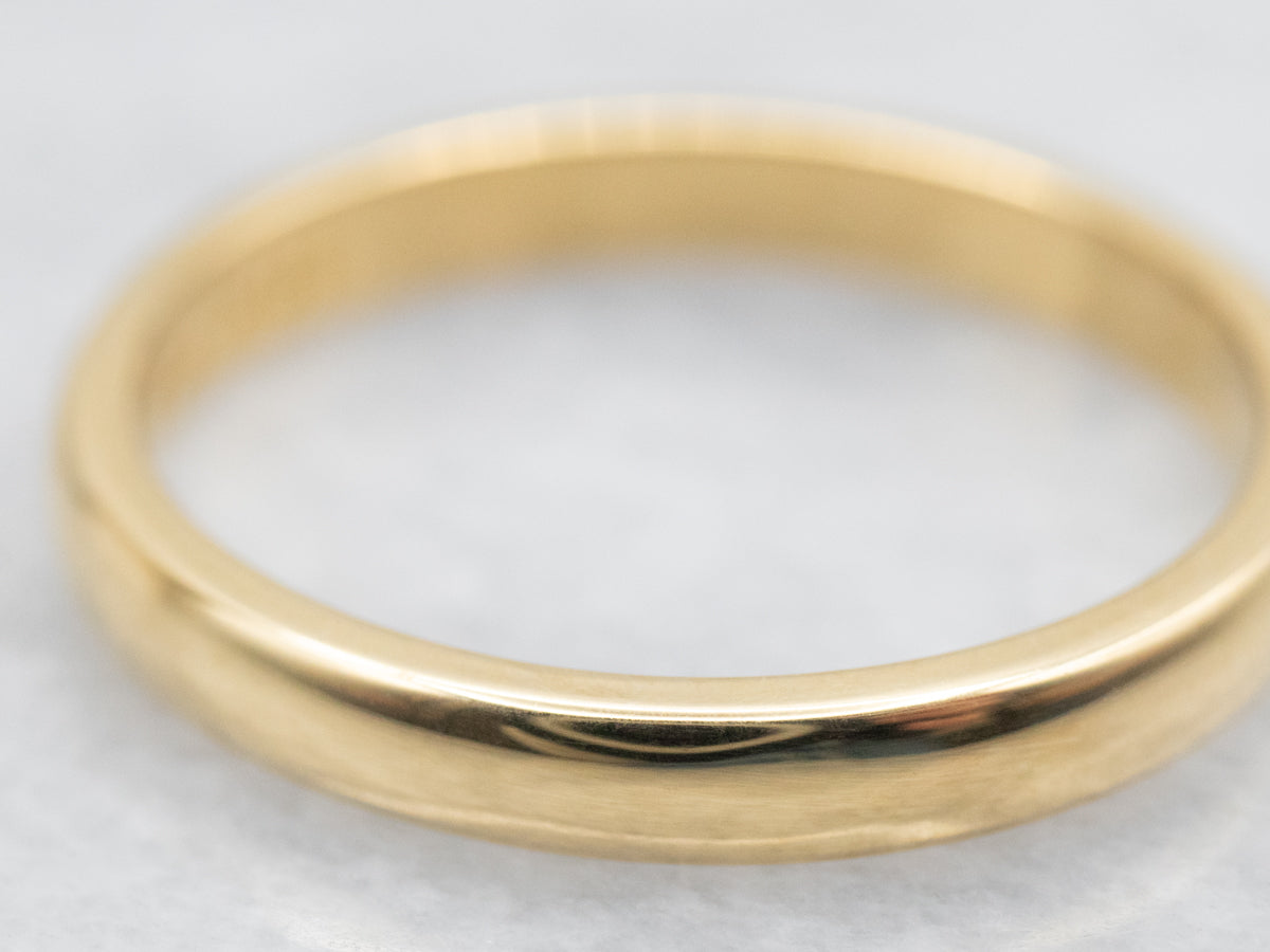 Simple Plain 18-Karat Gold Wedding Band