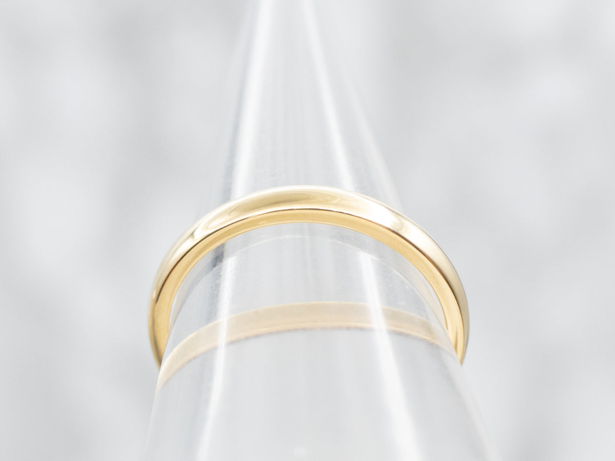 Simple Plain 18-Karat Gold Wedding Band