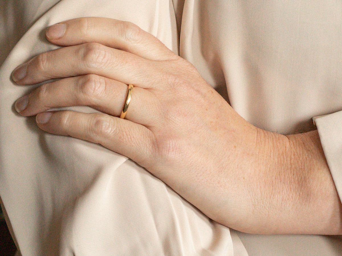 Simple Plain 18-Karat Gold Wedding Band