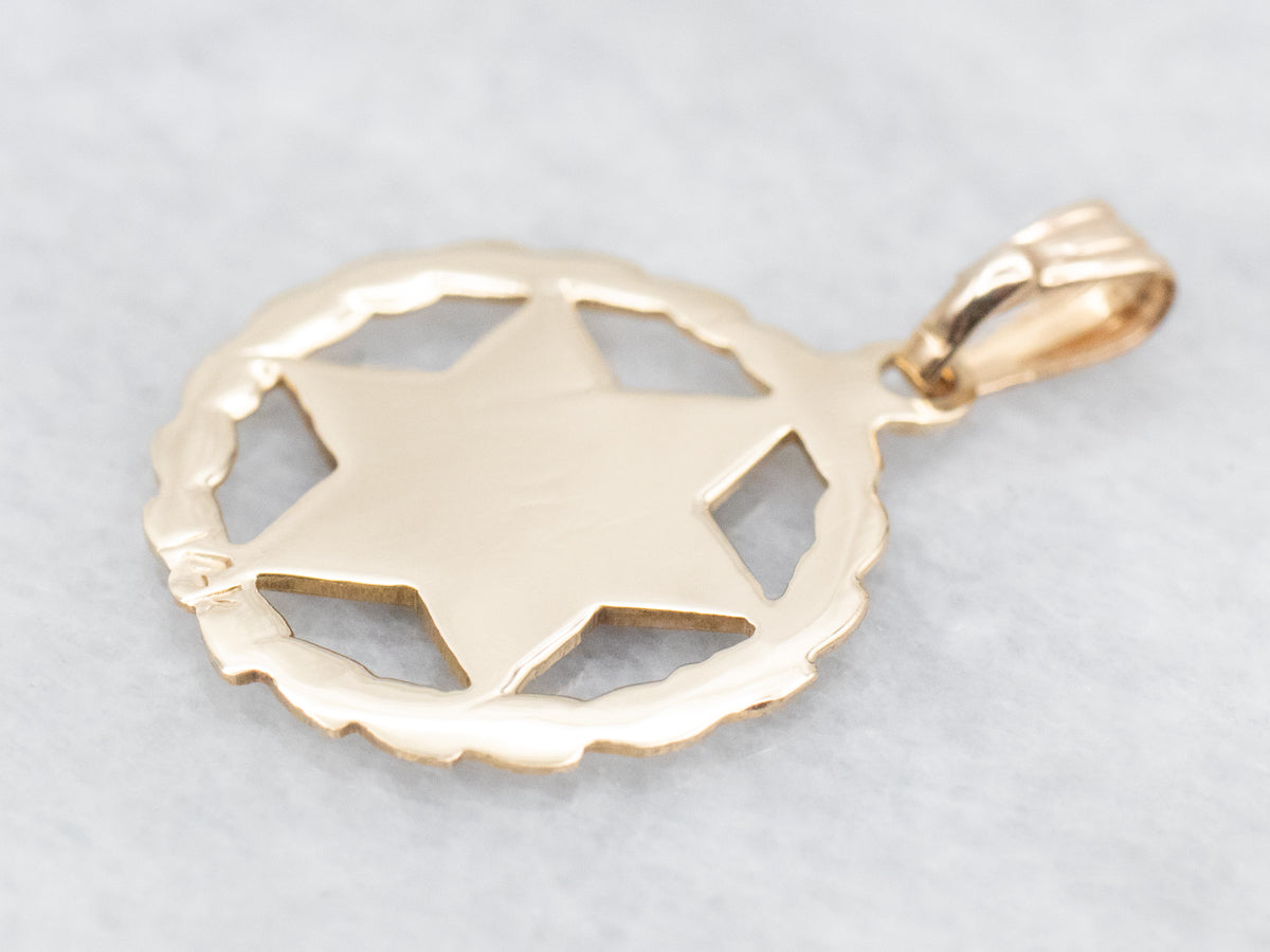 Vintage Star of David Medal Pendant