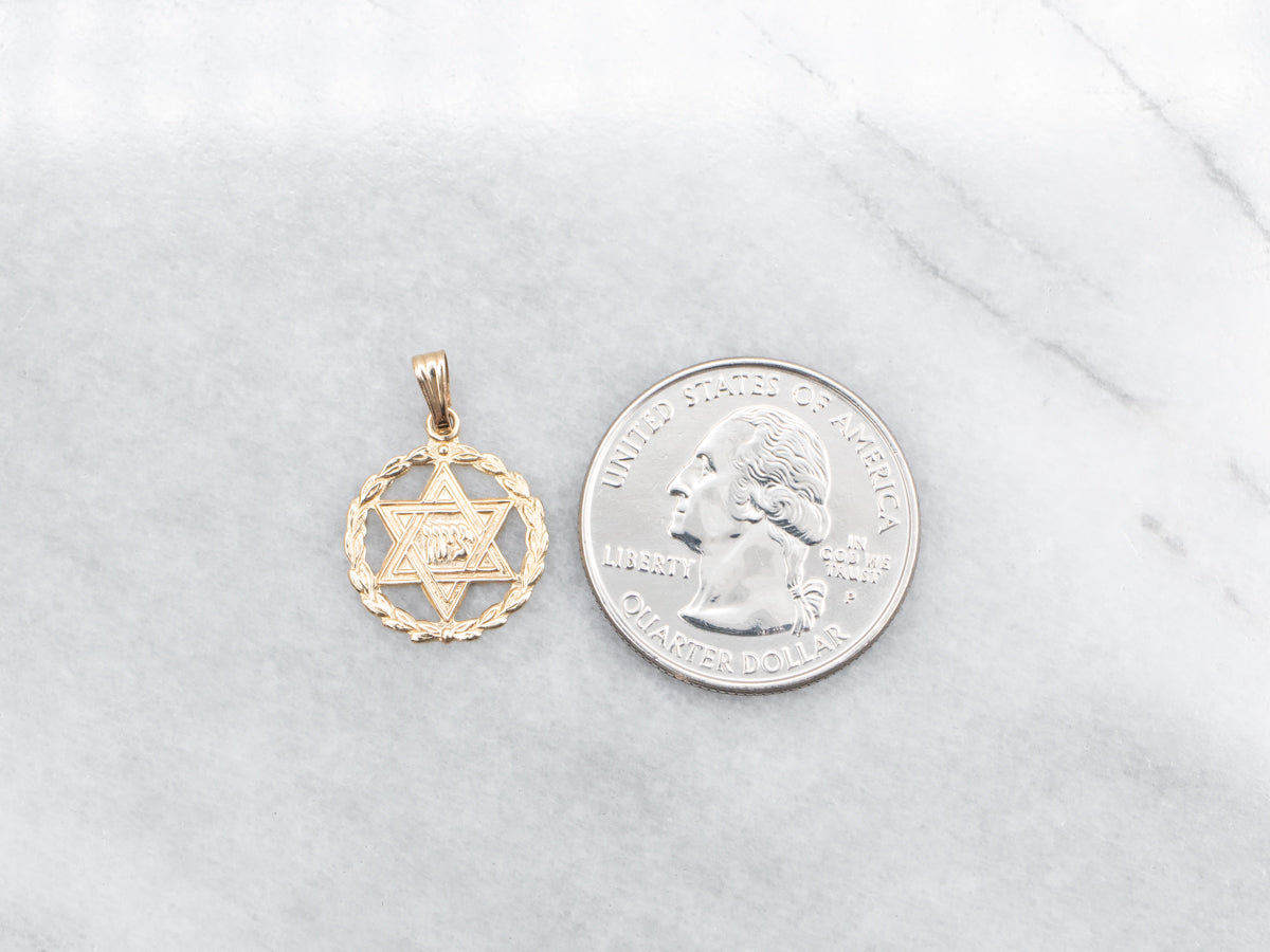 Vintage Star of David Medal Pendant