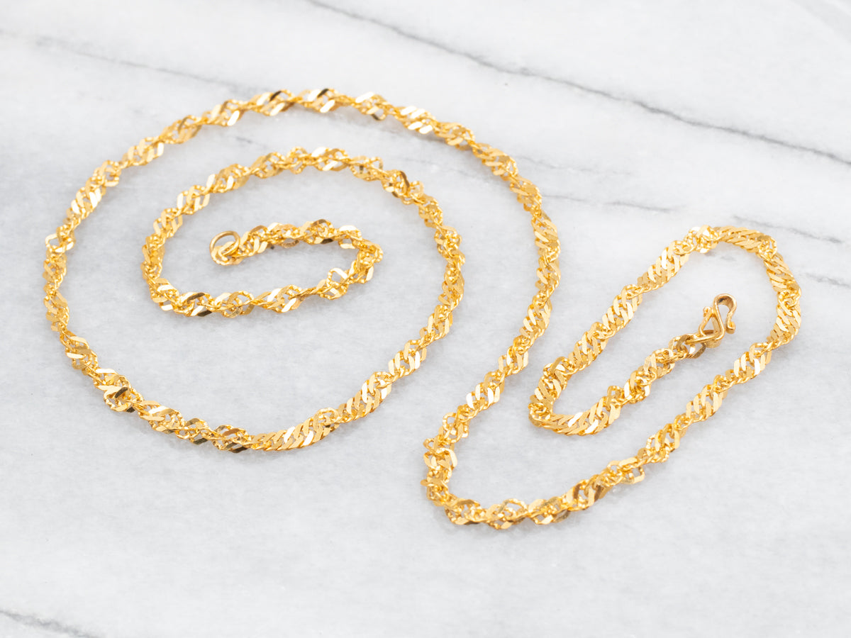 High 22-Karat Gold Twisted Curb Chain