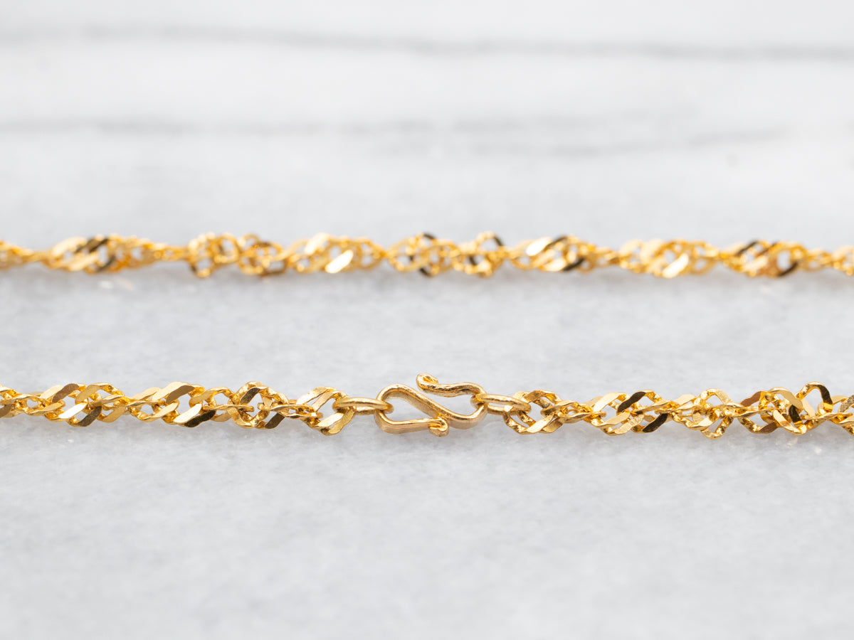 High 22-Karat Gold Twisted Curb Chain