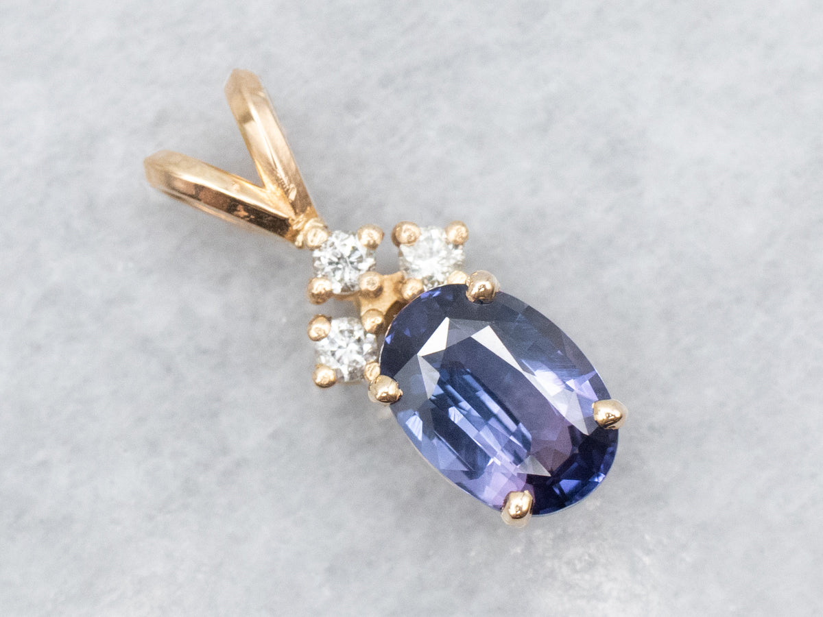 Classic Sapphire and Diamond Pendant