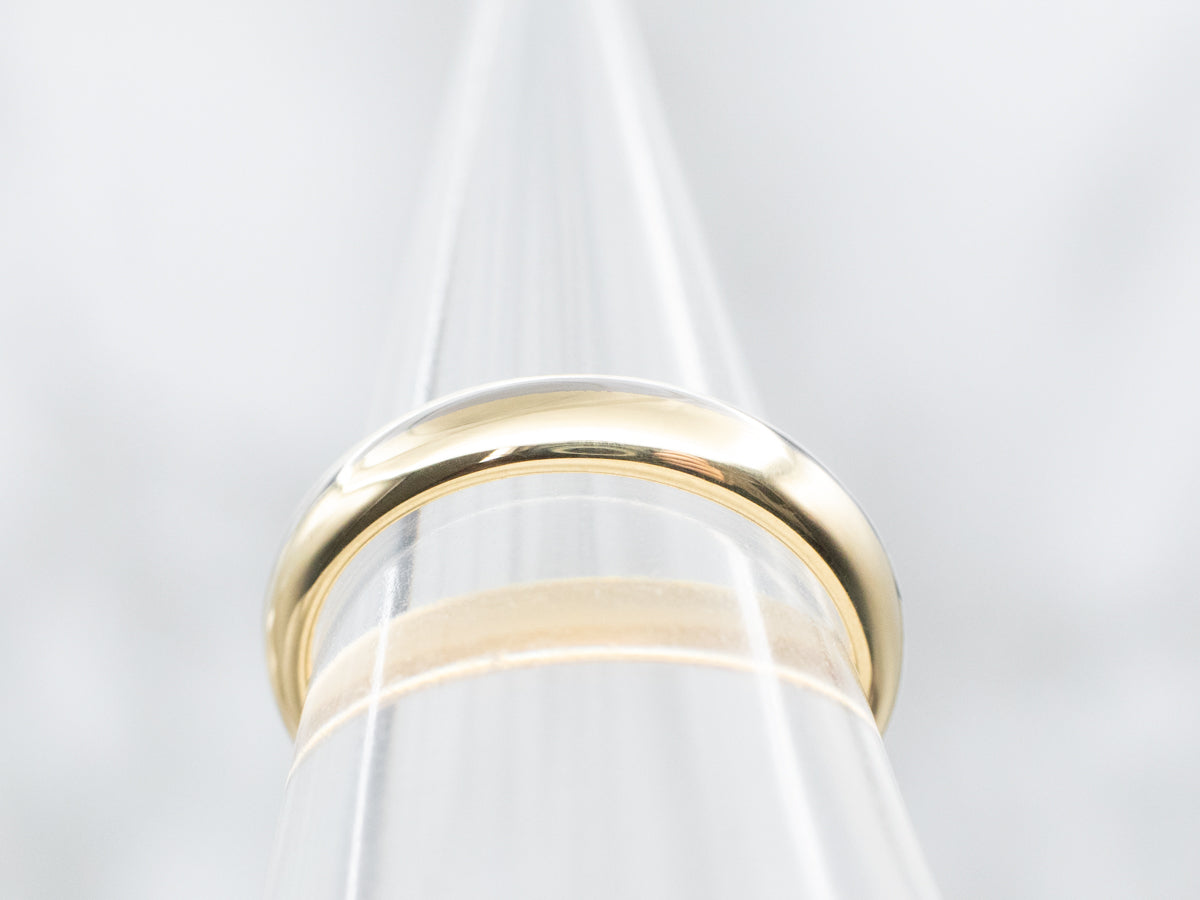 Diagonal Line Two-Tone Gold Band