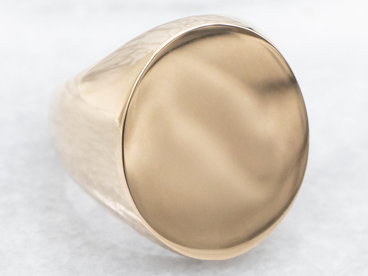 Large Plain Oval Top Signet Ring