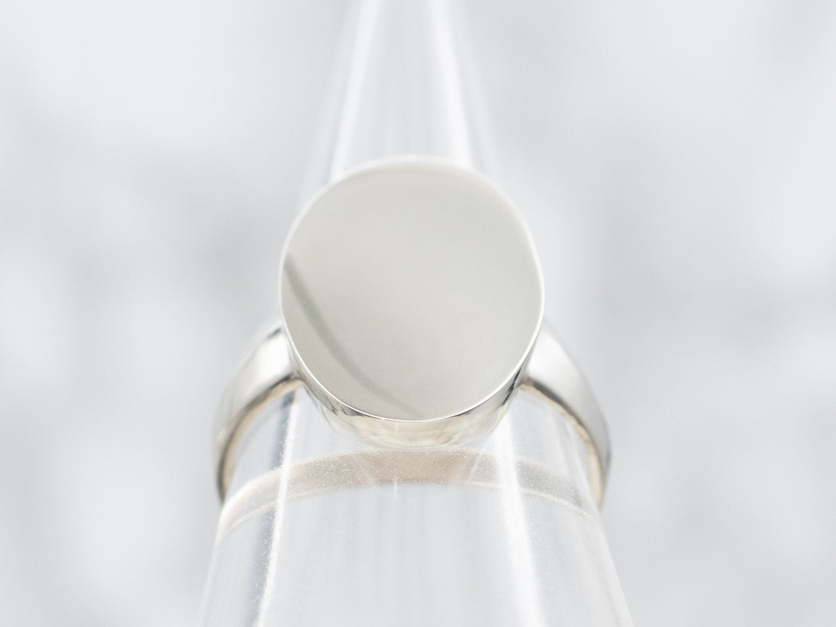 Elongated Oval Top Signet Ring