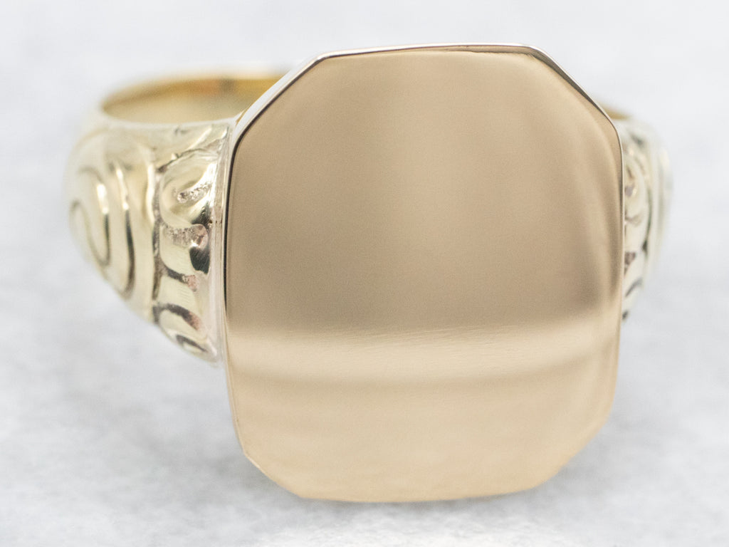 Signature octagon signet gold