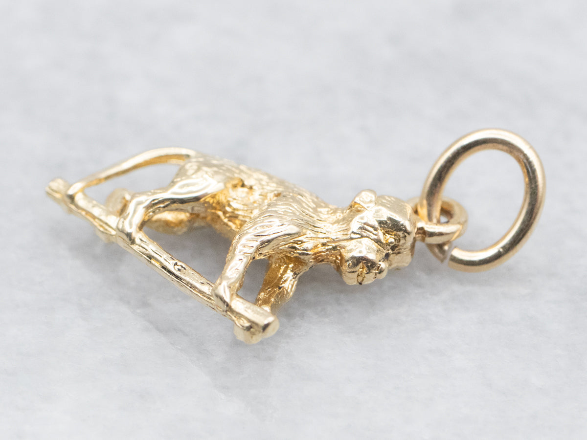 Yellow Gold Monkey Charm