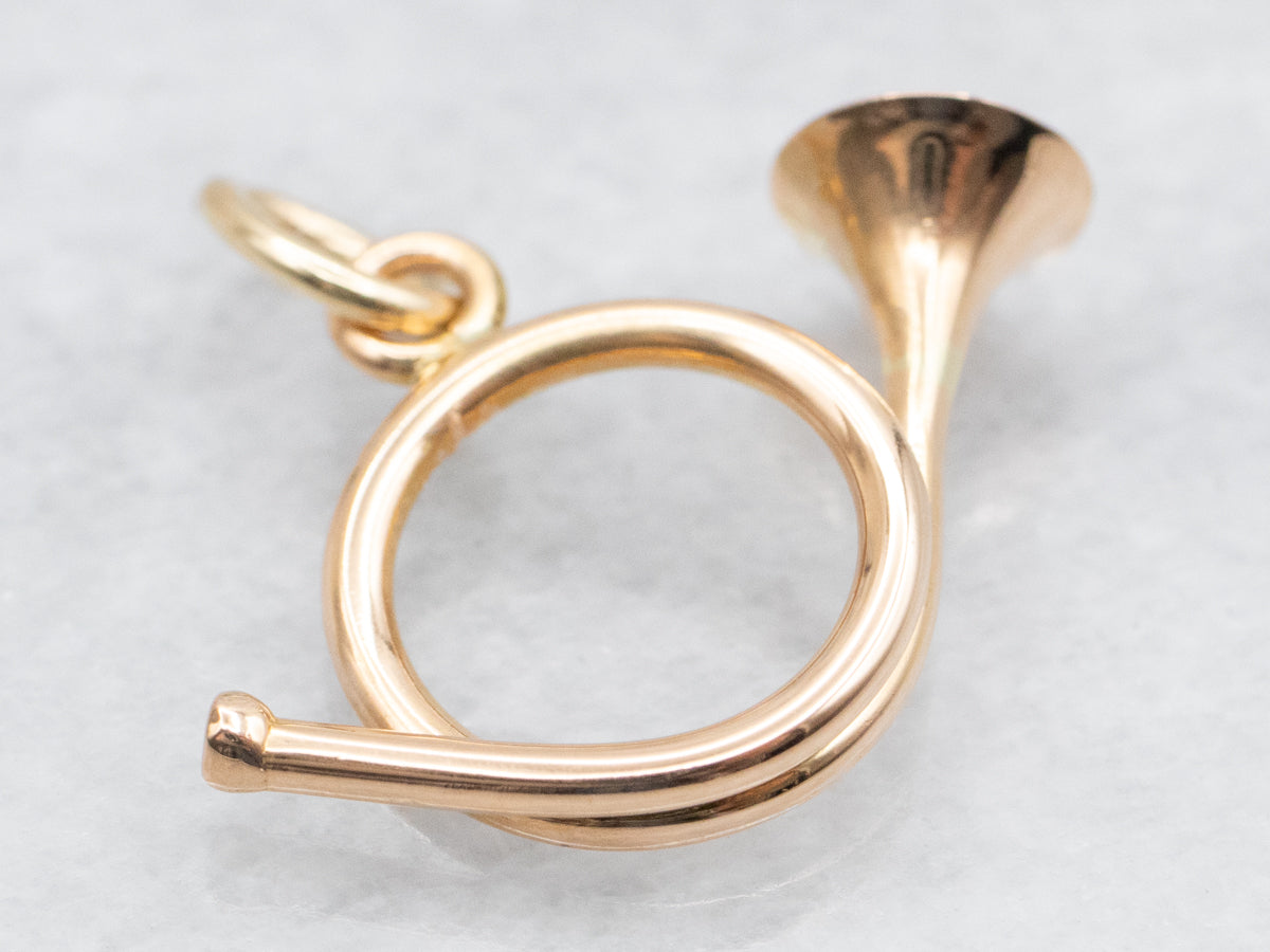 Rose Gold French Horn Charm