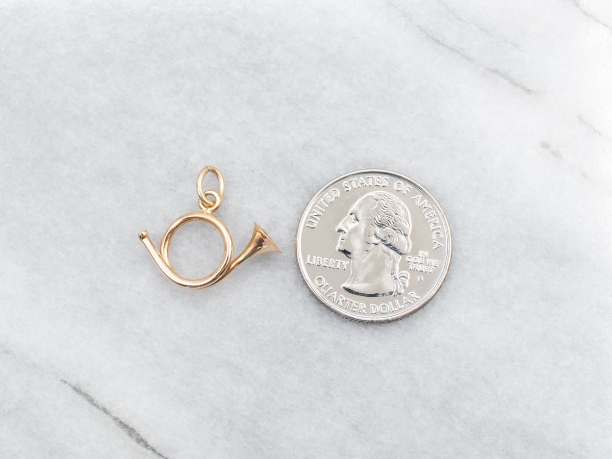 Rose Gold French Horn Charm