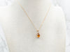 Yellow Gold Citrine Pendant with Diamond Accents