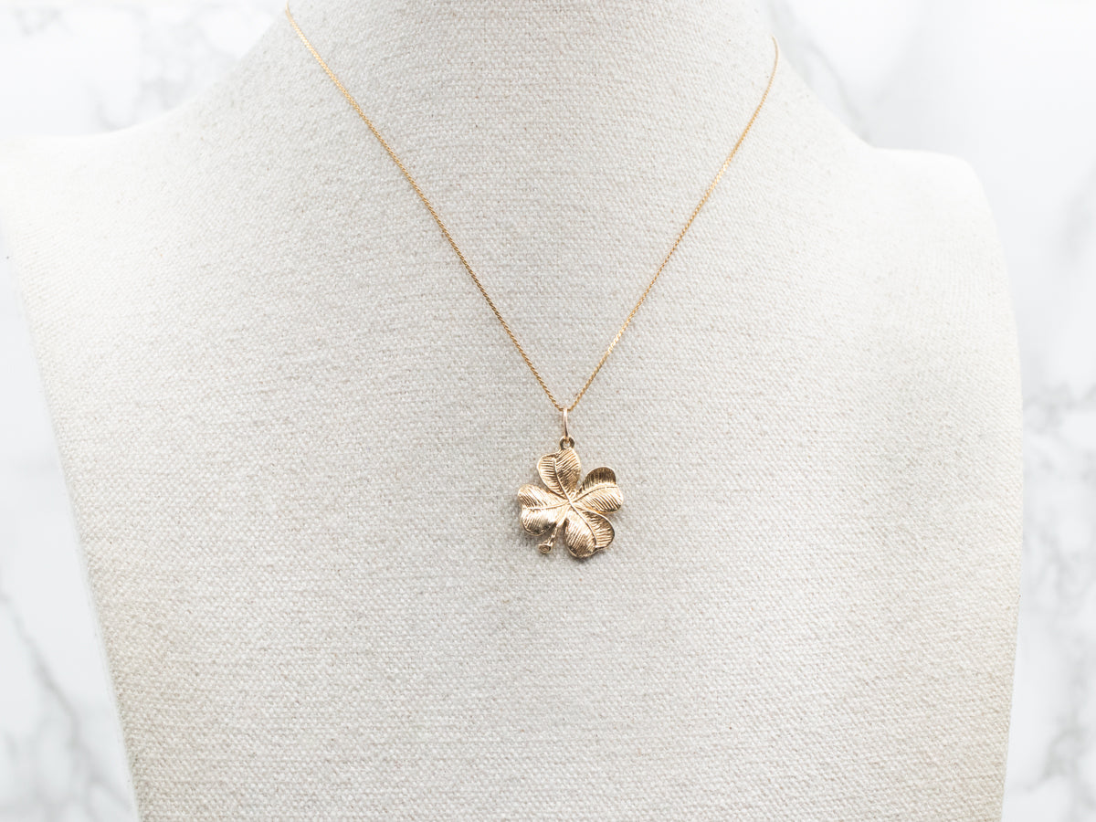 Good Luck Four Leaf Clover Pendant