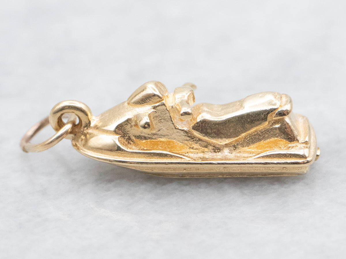 Polished Gold Jetski Charm