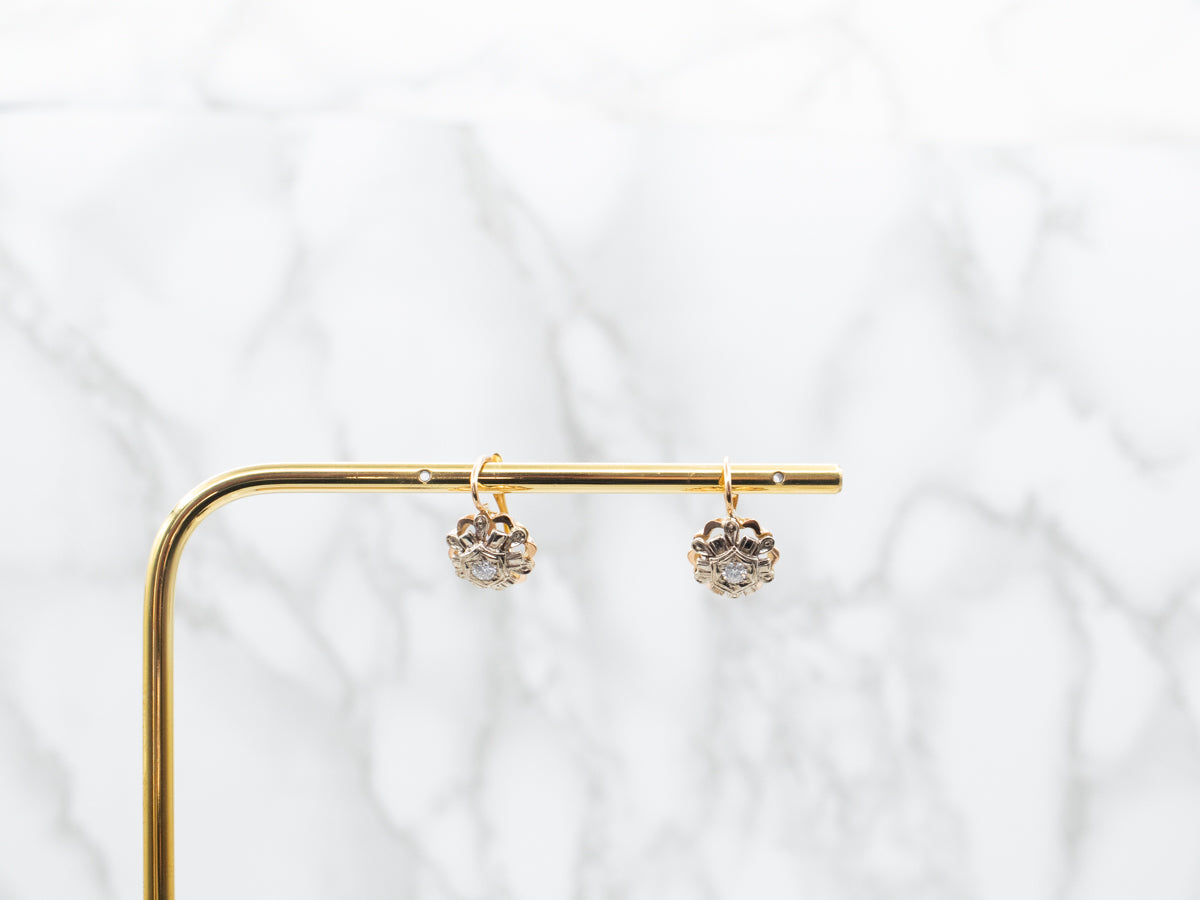 Two Tone Diamond Earrings