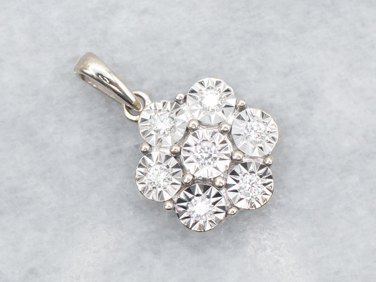 Floral Diamond Cluster Pendant