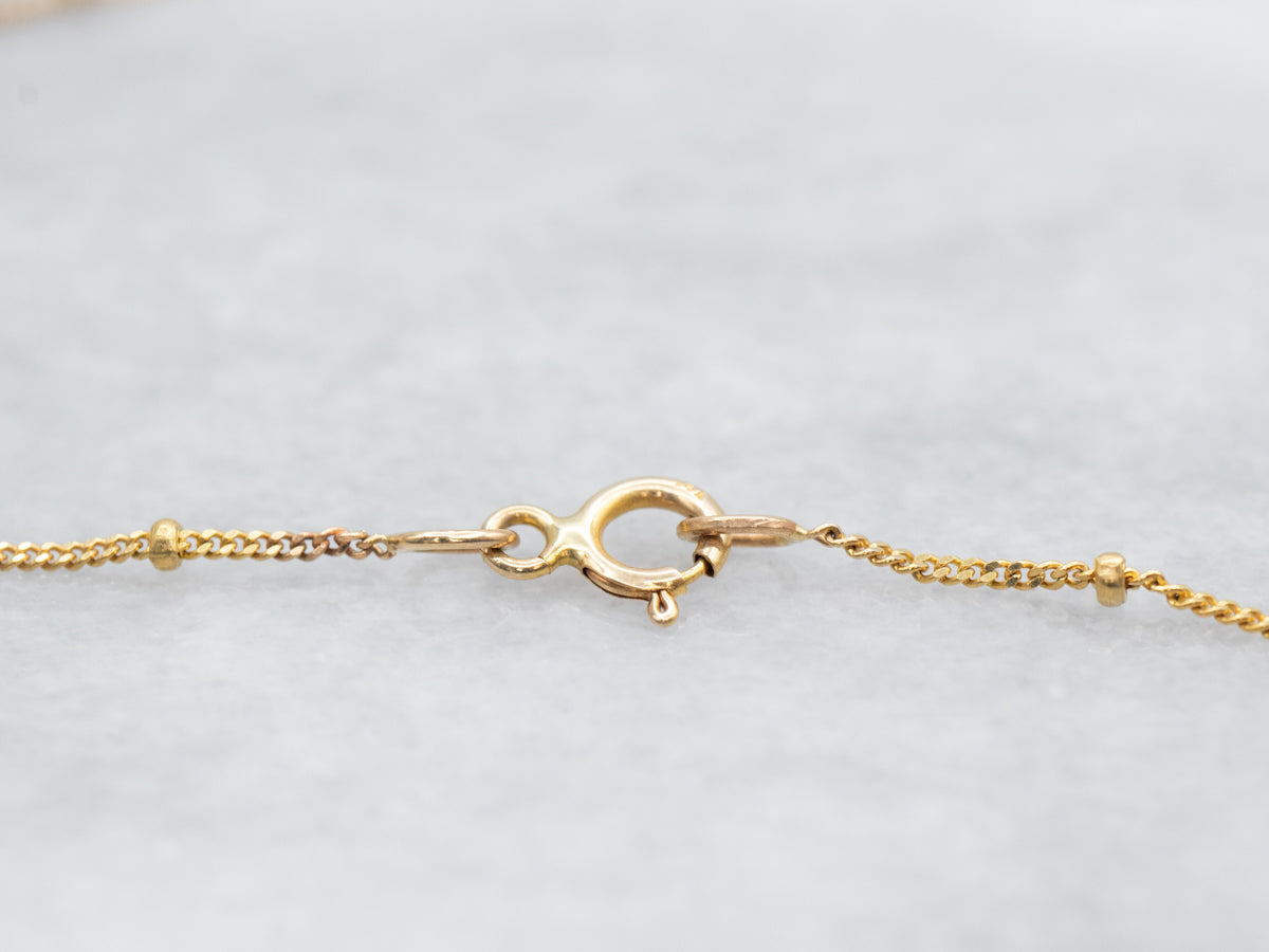 Modernist Gold Diamond Heart Necklace