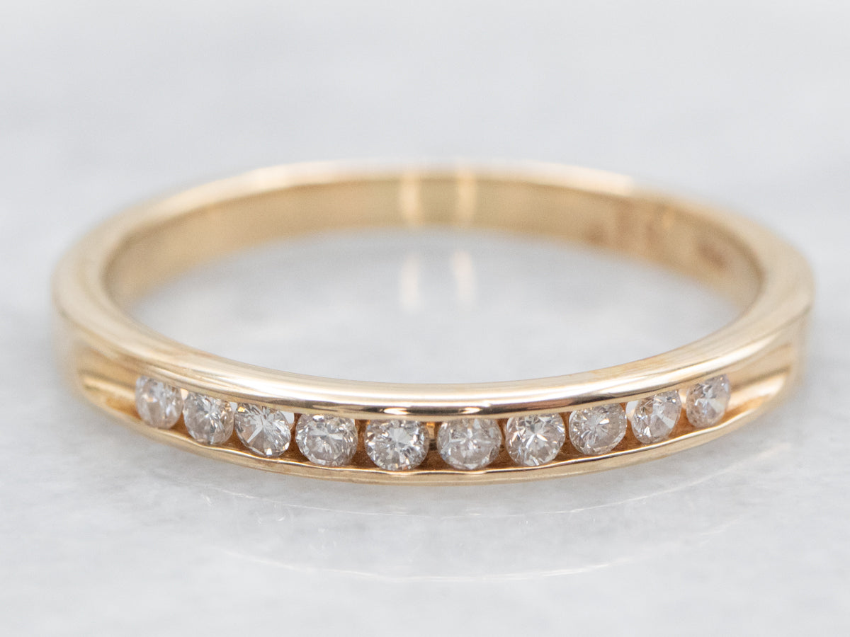 Thin Diamond Channel Set Band