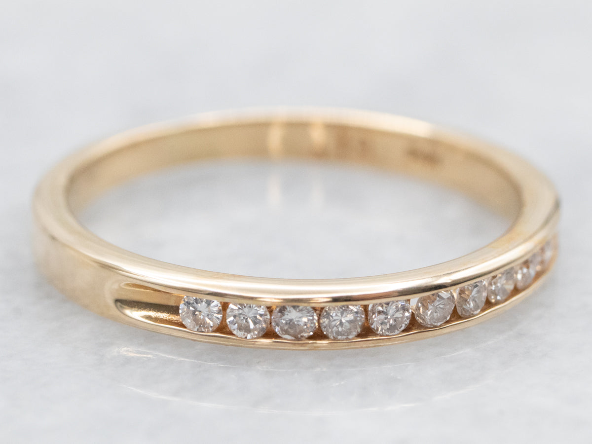 Thin Diamond Channel Set Band