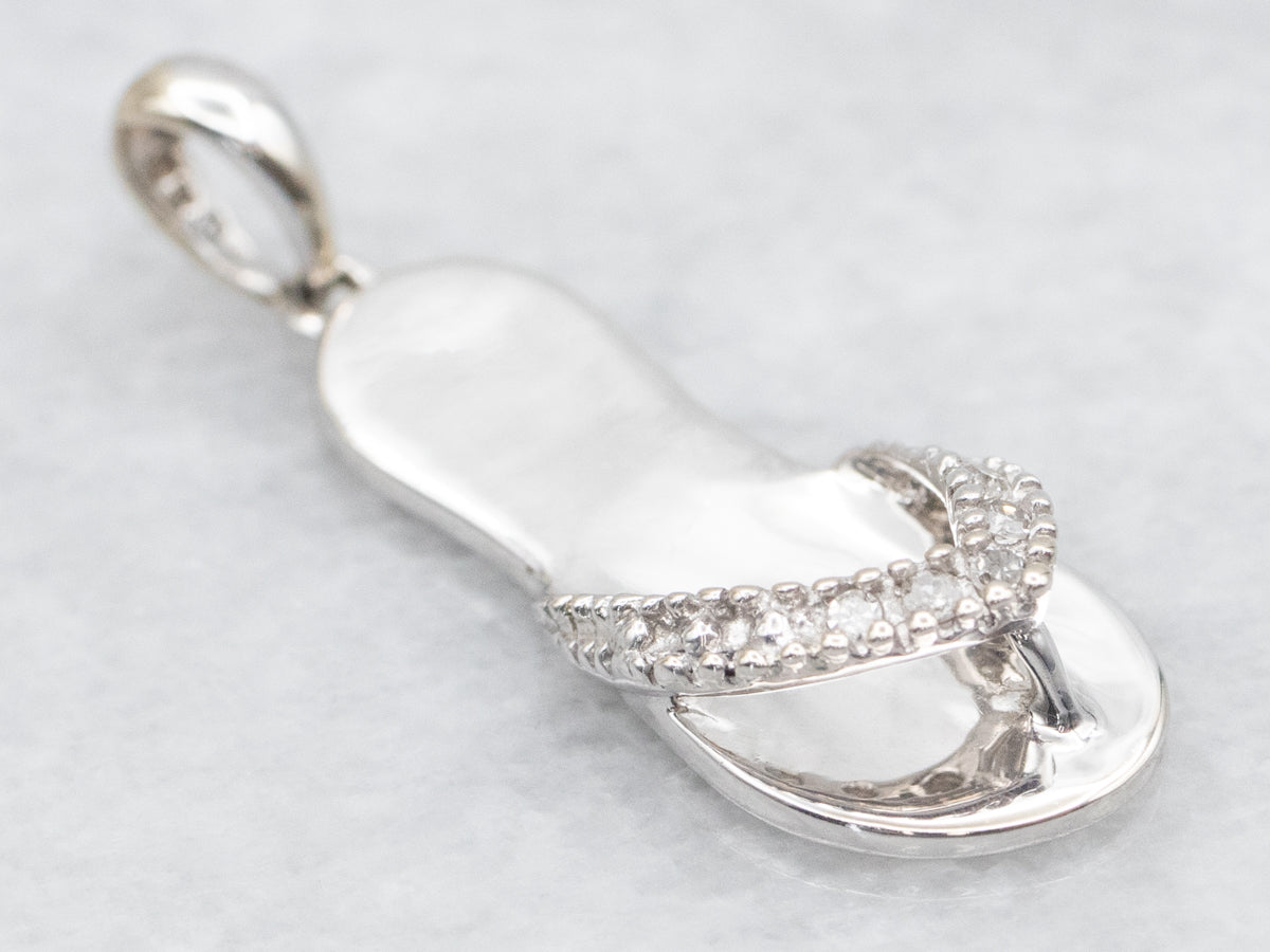 Diamond Flip Flop Charm Pendant