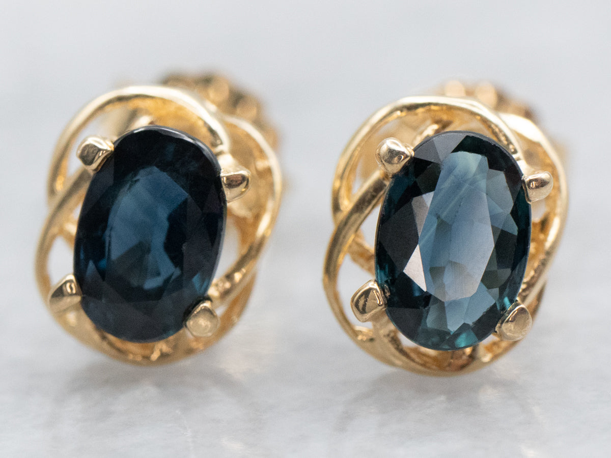 Oval Cut Sapphire Stud Earrings