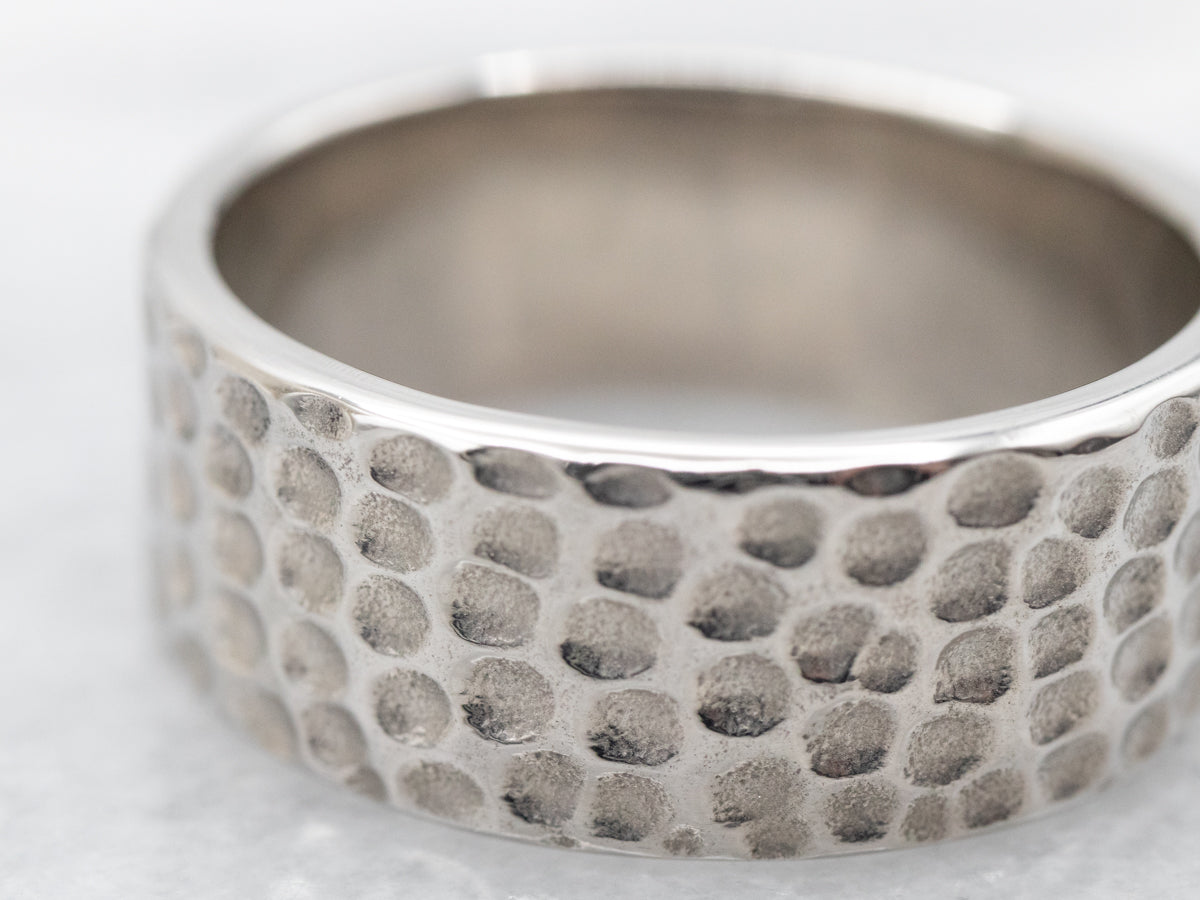 Designer Jane Koplewitz Palladium Hammered Pattern Band