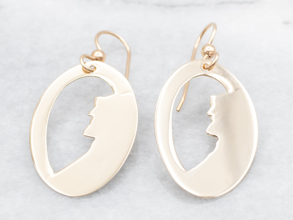 Old Man of the Mountain Cutout Drop Earrings