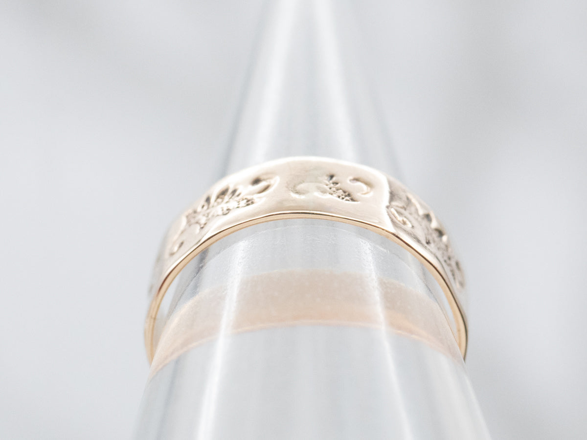 Antique Rose Gold Botanical Baptism Cigar Band