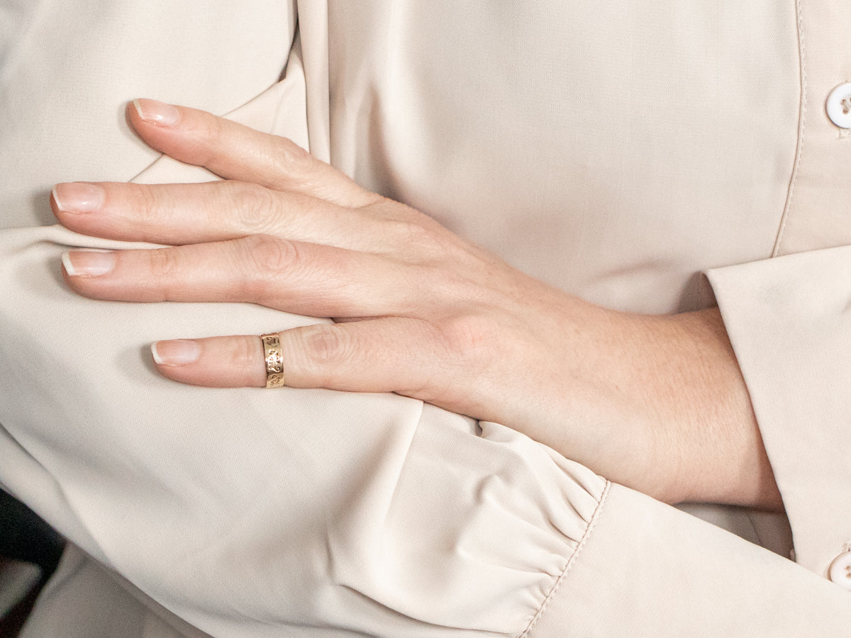 Antique Rose Gold Botanical Baptism Cigar Band