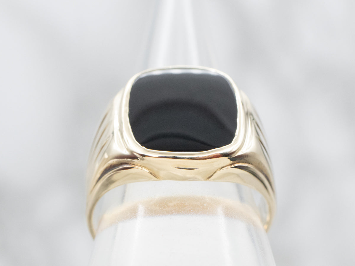 Vintage Men's Black Onyx Statement Ring