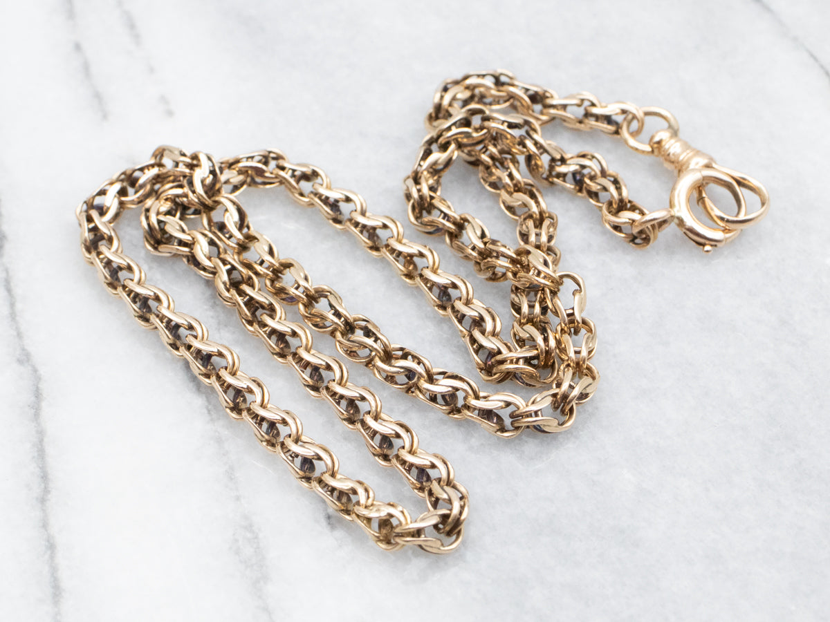 Antique Gold Woven Link Chain