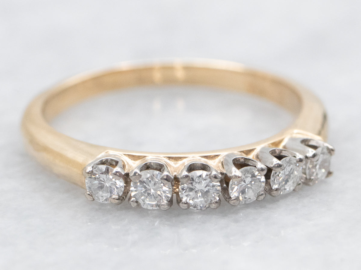 Classic Two Tone Gold Diamond Wedding Band