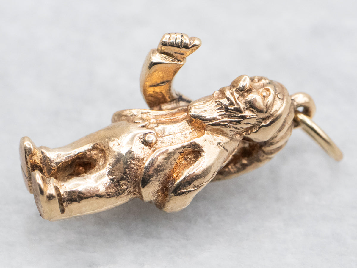 Vintage Gold Hitchhiking Gnome Charm