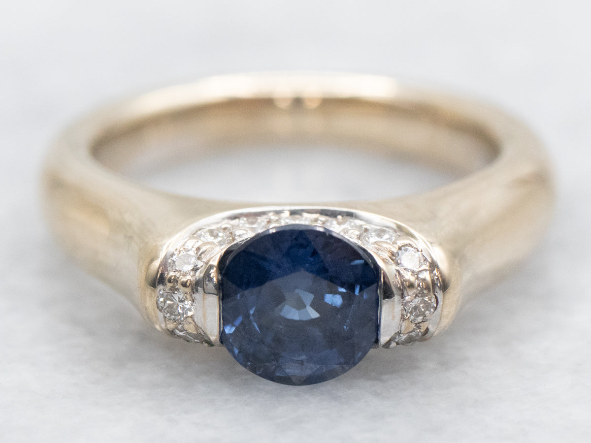 Sapphire and Diamond Engagement Ring