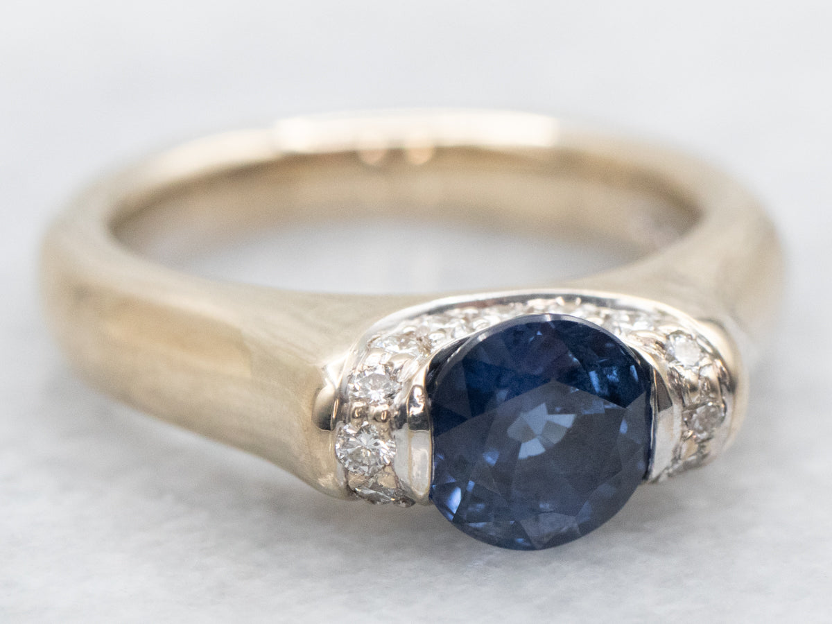 Sapphire and Diamond Engagement Ring