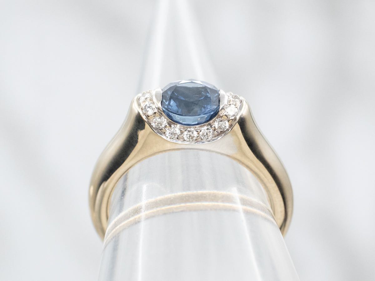 Sapphire and Diamond Engagement Ring