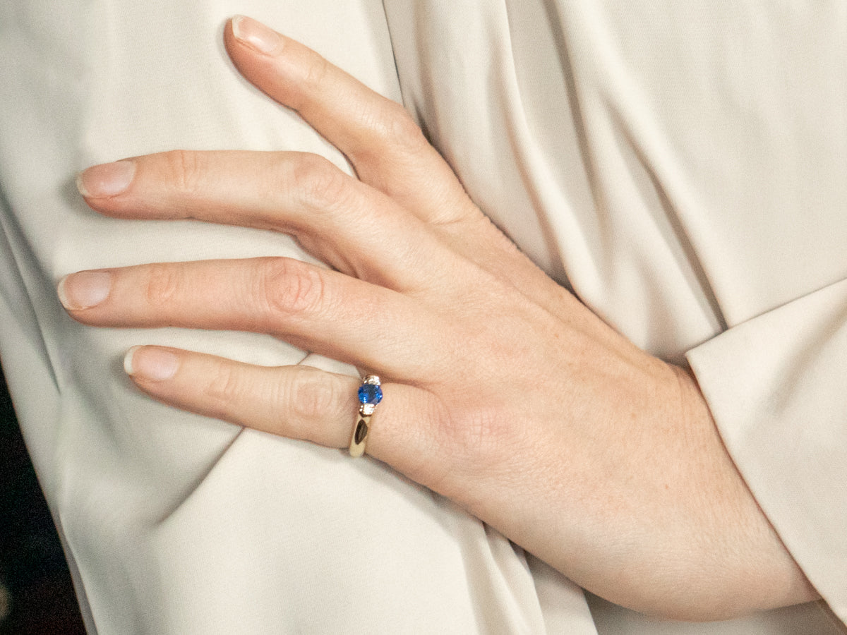 Sapphire and Diamond Engagement Ring