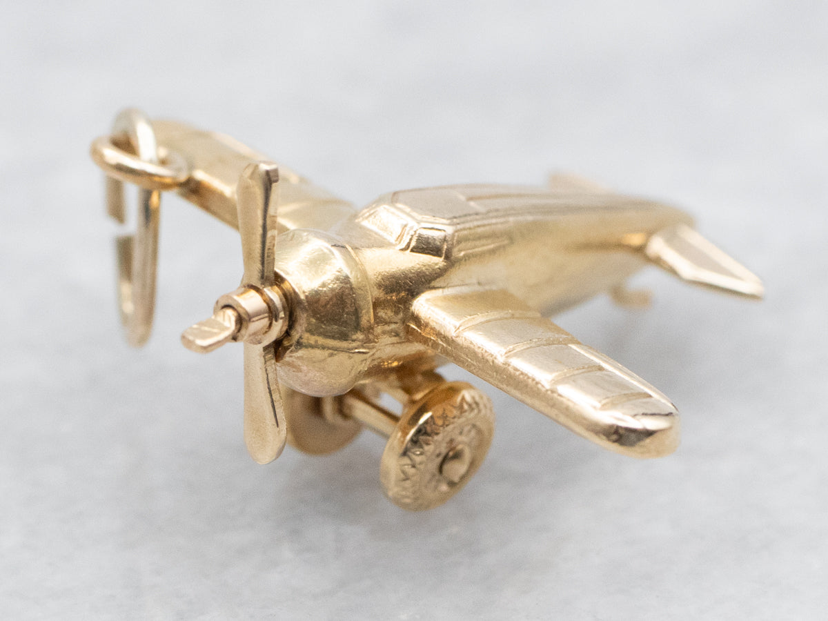 14-Karat Gold Airplane Charm