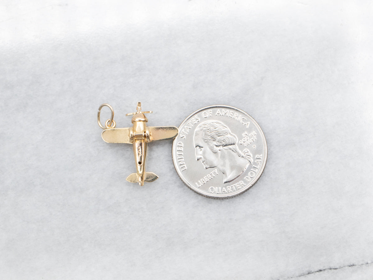 14-Karat Gold Airplane Charm